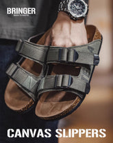 Outdoor Beach Retro Camouflage Canvas Kork Flip Flops Herren Sandale